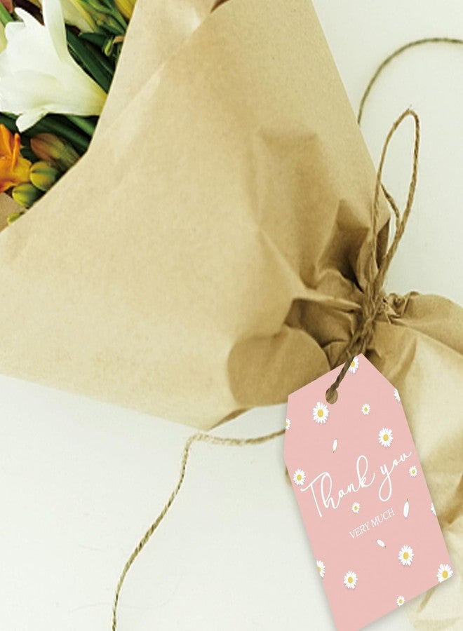 FORSHEEP 50pcs Daisy Thank You Tags, Flower Gift Tag with String for Wedding Party, Floral Thank You Paper Tags for Girl Birthday/Garden Themed Party Favors - Image 5